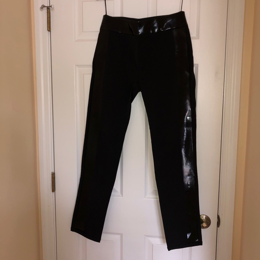 Les Chiffoniers Rubberized Stripe black pant XS